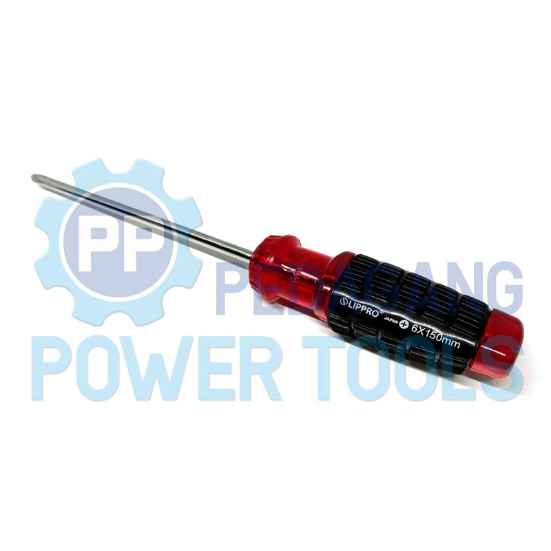 LIPPRO OBENG PLUS 6 INCH GAGANG KARET PH2 X 150 MM SCREWDRIVER KEMBANG 6