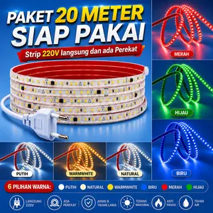 LUXFORCE Siap Pakai 20M Lampu Strip 2835 120LED 220V Langsung Tanpa Driver Tahan Air IP65 / Lampu Selang LED 20 Meter