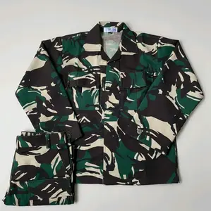 Mikropoli B Anti Luntur Jaket Camouflage Hijau Tahan Lama untuk Outdoor