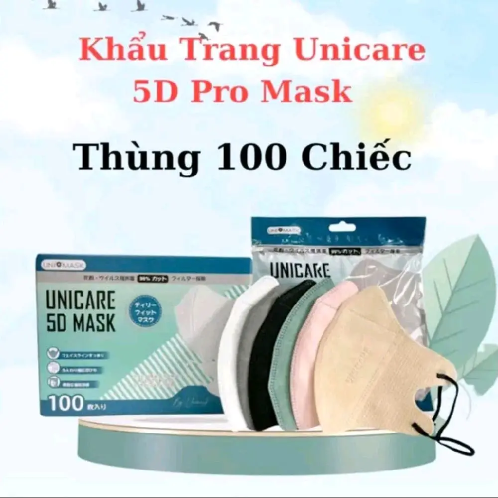 combo 200 chiếc khẩu trang unicare chống nắng chống bụi chống tia uv