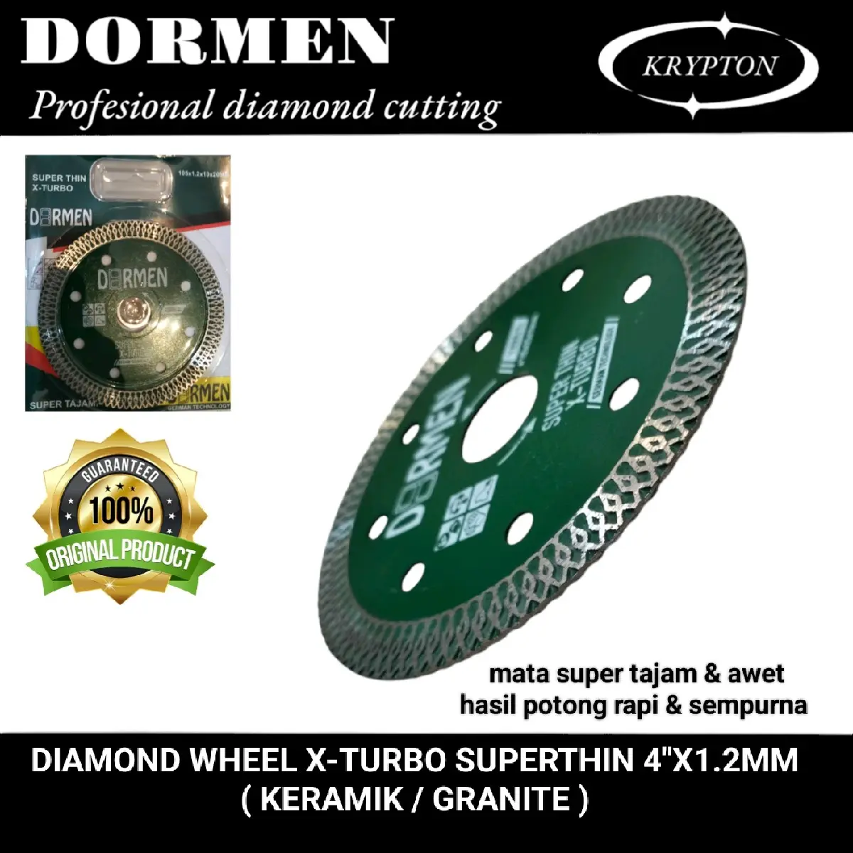 dormen mata gerinda potong 4"x1.2mm X-turbo superthin ( buat potong keramik / granite )