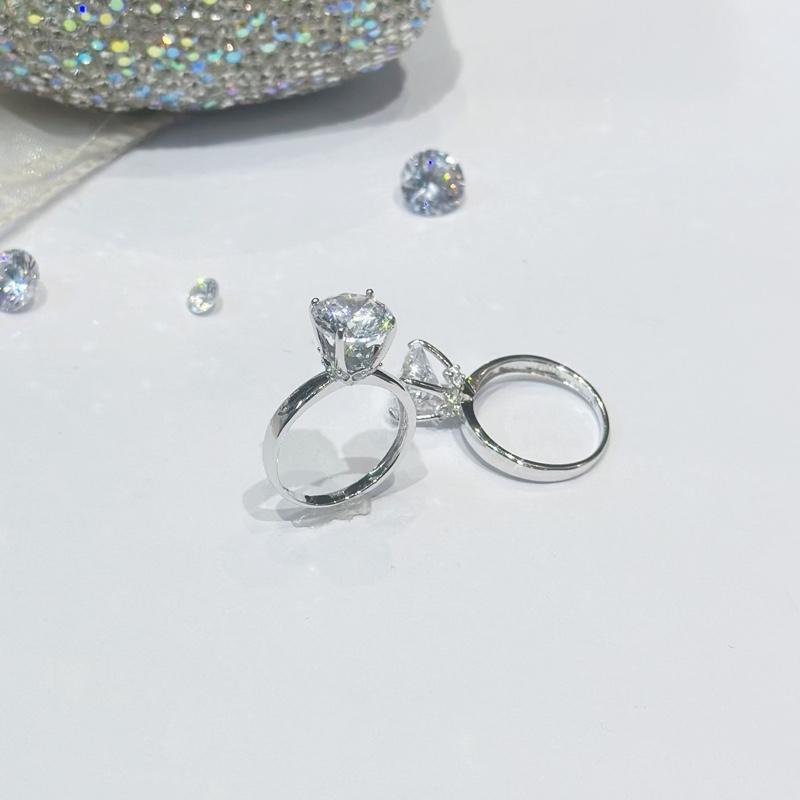 [ Hoàng Phát LIVE ] Trang Sức Nhẫn Bạc Ý 925 Một Hột 9li X.o.à.n Nam Mỹ Chấu Cao Đai Trơn Xi Kim (N142)