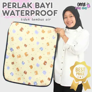 70 x 58 cm! Perlak Bayi Karakter 3 Layer Waterproof / Alas Ompol Bayi / Baby Cotsheet