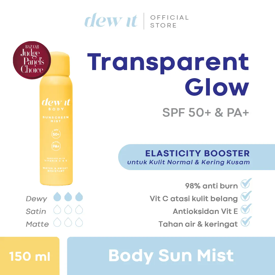 (150 ml) Dew It Sunscreen Mist SPF 50+, 150ml | All Skin Types| Sunscreen Spray