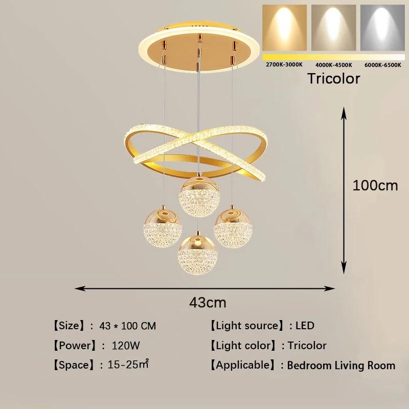 Product Introduction of Led 3 Warna  Nordik Kristal Lampu Gantung   Minimalisme proyeksi chandelier  Restoran Ruang Tamu kamar tidur Koridor  Dekoratif Mewah 25