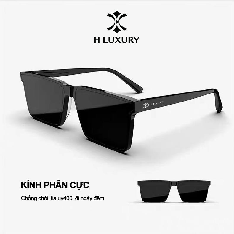 [Hluxury] Kính râm nam nữ H Luxury Eyewear Form chữ nhật V2 cho Nam Nữ - Mắt Kính Râm Nam Nữ Form Dạng Mới