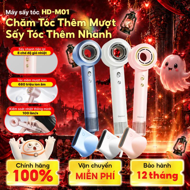 Máy sấy tóc siêu mạnh Supersonic ion Gaabor HD-M01 NTC thông minh kiểm soát nhiệt nồng độ ion siêu cao 680 triệu máy sấy tóc 2 chiều nóng lạnh máysấytóc máy tạo kiểu