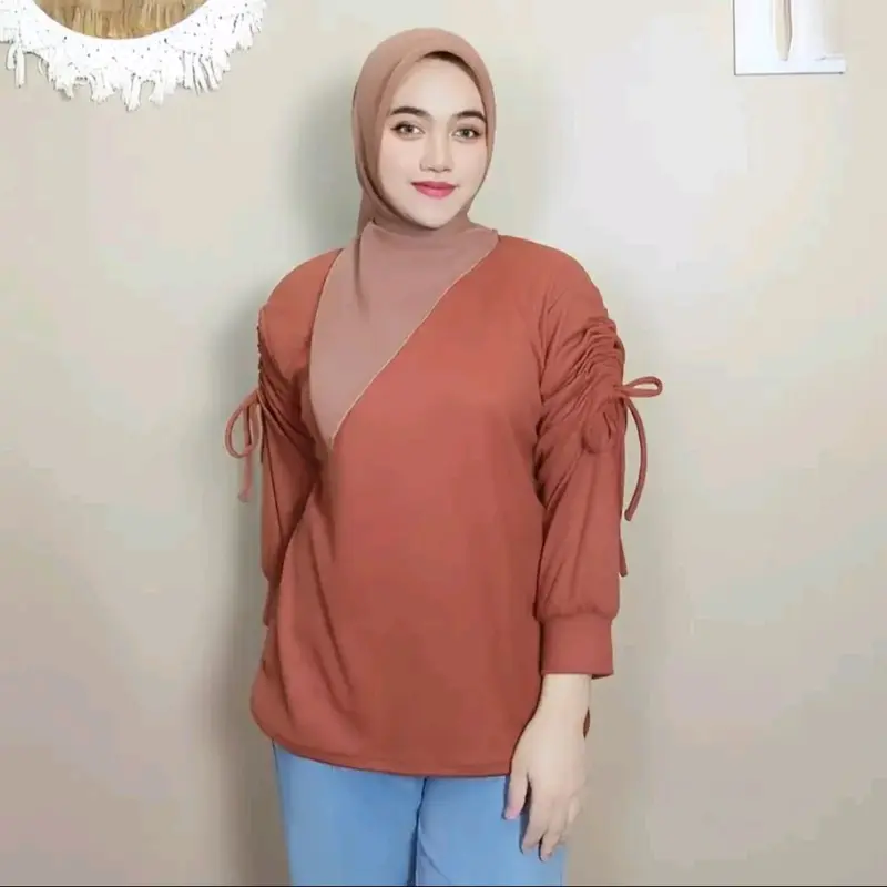 BLOUSE WANITA knit serut silvya lembut knitwear Cantik 3
