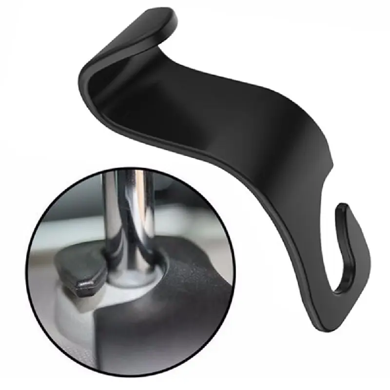 Gantungan Organizer Barang Mobil Car Headrest Hook Hanger Plastik 1PCS - A219C - Black 1