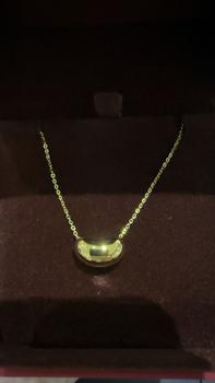 Product Review of 【Chow Tai Seng】18K Au750 Gold Bean Beads Minimalist Daily Fashion Jewelry Necklace from 夏** 0