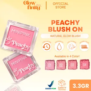 MINIPINK Blush On Matte Palette Pink Natural Peachy Waterproof & Tahan Lama Pigmented BPOM - MP048