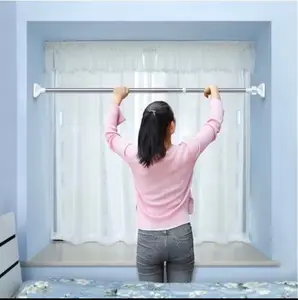 TIANG pipa stainlist FLEKSIBEL 50CM-500CM tanpa paku /TIANG SERBAGUNA/TIANG TANPA PAKU/TIANG KAMAR MANDI