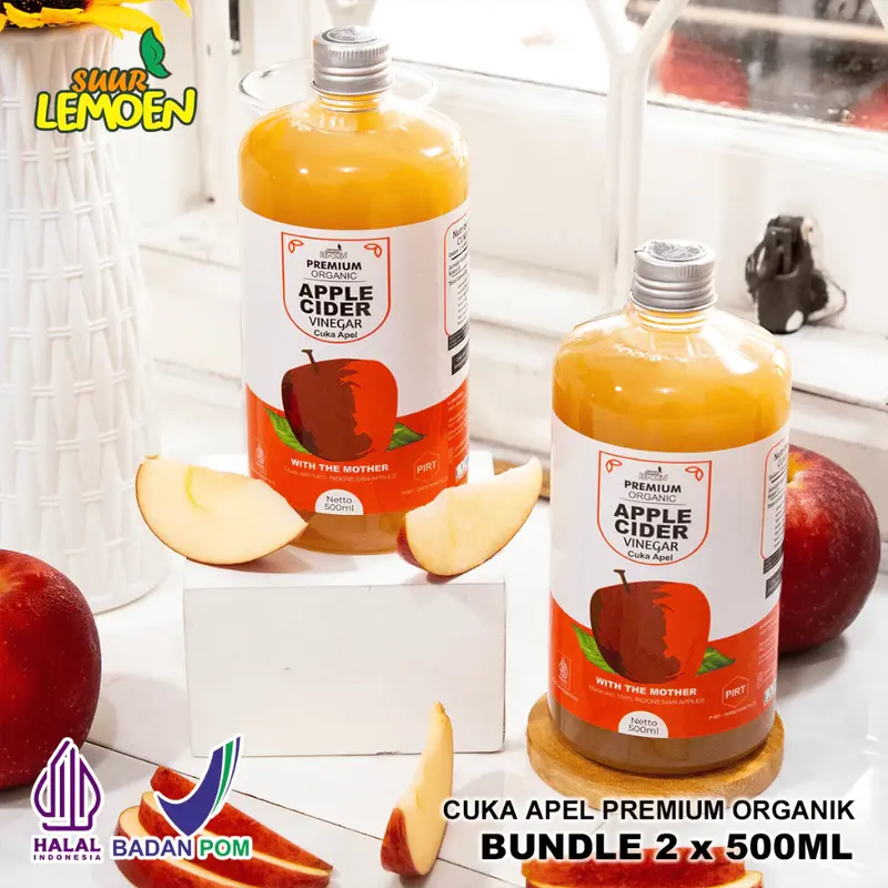 SUUR LEMOEN BPOM Paket Cuka Apel 500 ml dan Sari Lemon 500 ml 4