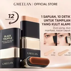 GMEELAN Black Truffle Foundation Stick - 12 Jam Tahanan, 10 Detik Untuk Tampilan Kulit Alami, Dua Ujung, Dua Manfaat, Riasan Cepat
