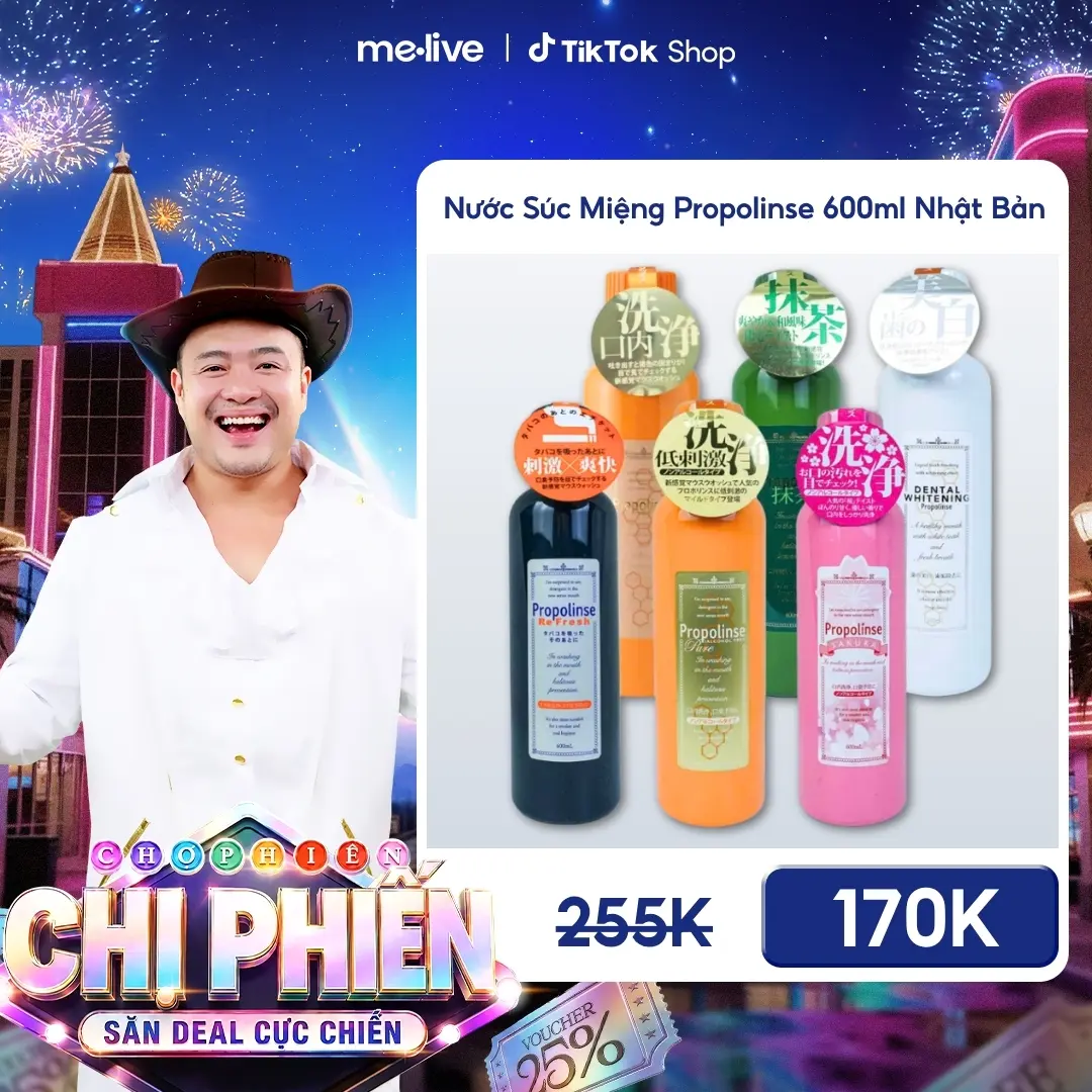 Nước Súc Miệng Propolinse 600ml Nhật Bản Đủ Màu, Loại Bỏ Mảng Bám, Giảm Mùi Hôi Miệng | Diễm Quỳnh Cosmetics