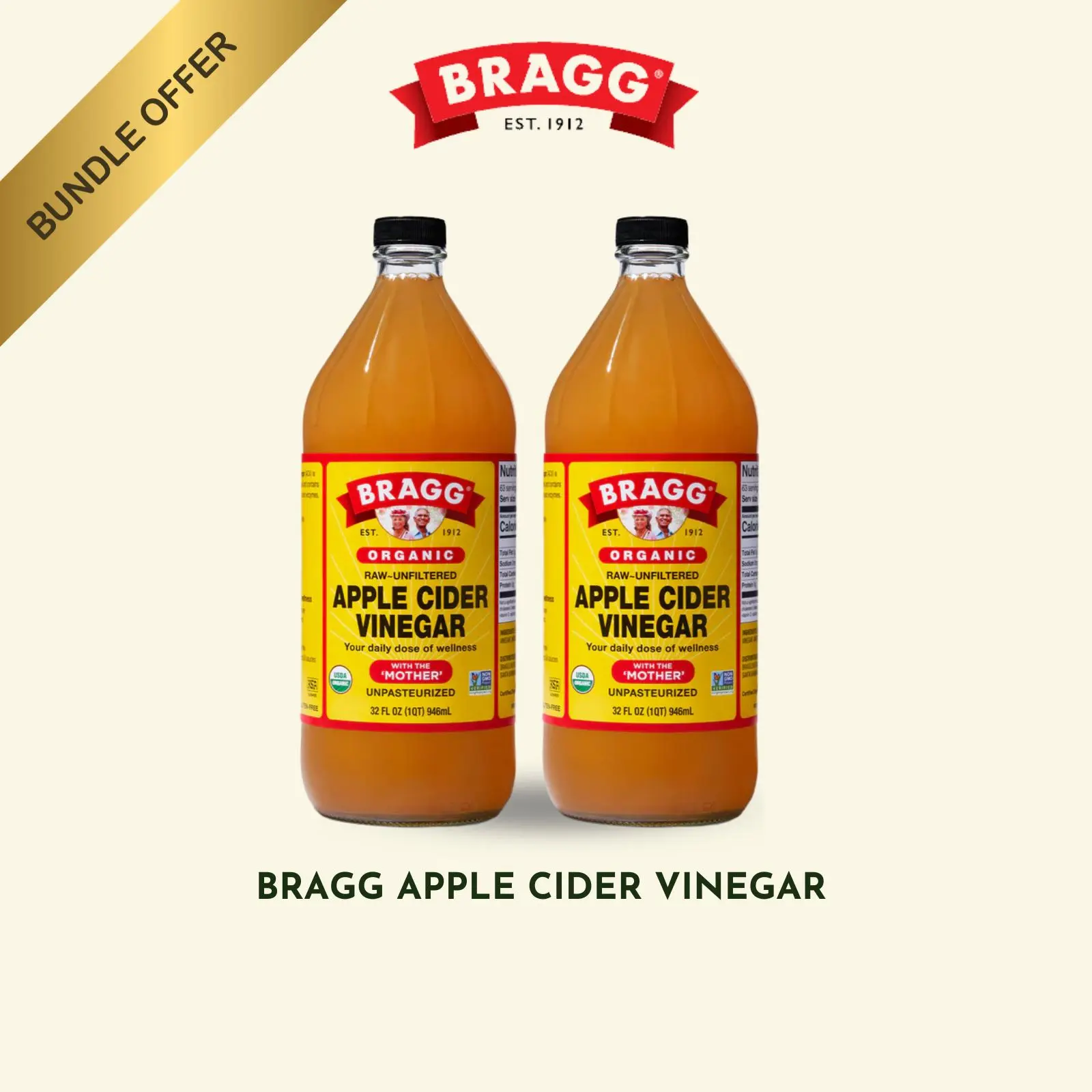 Bragg Apple Cider Vinegar 946ml Bundle of 2