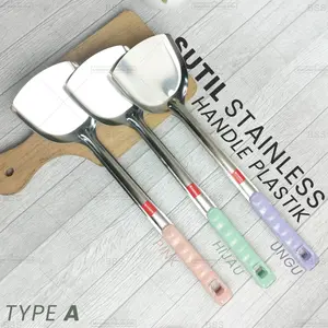 Susuk Sutil Spatula Stainless Murah Handle Plastik Panjang 37cm  Varian Warna Rainbow New Tipe A