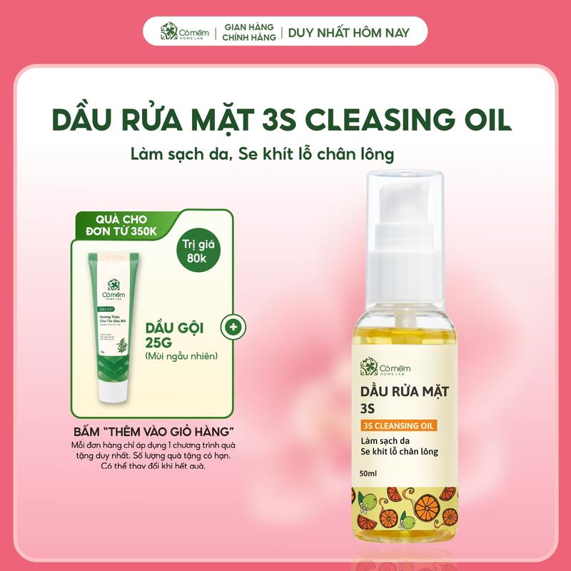 Dầu Rửa Mặt Tẩy Trang 3S Giúp Làm Sạch Da Hỗ Trợ Se Khít Lỗ Chân Lông Cỏ Mềm