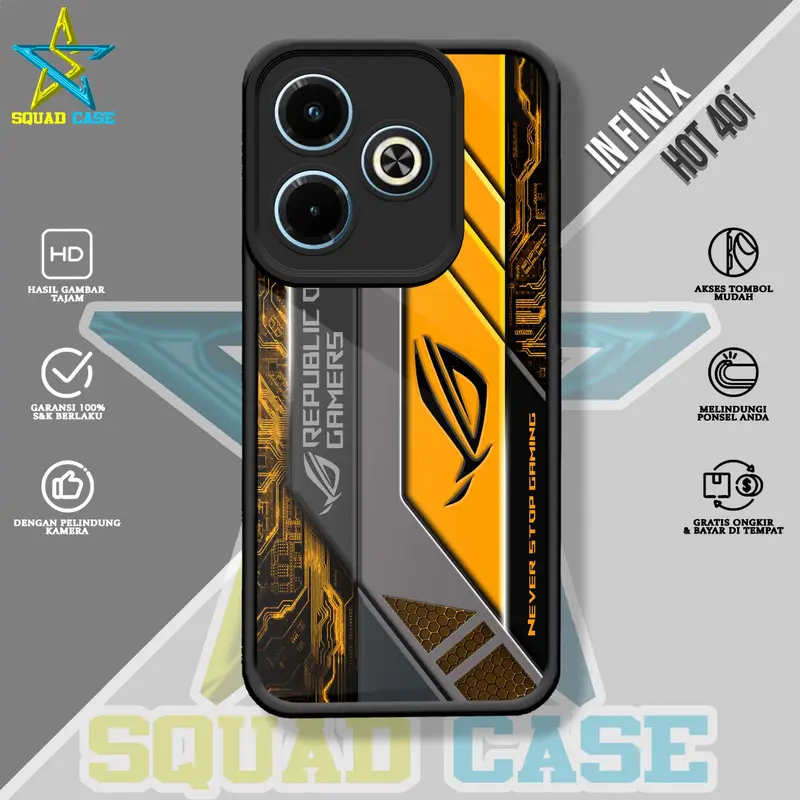 Case In fi ni x HOT 40i Squadcase Motif ROG1 Softcase Hardcase glossy kaca casing for All type 6