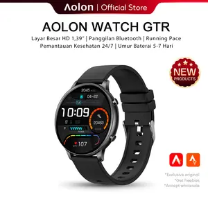 Aolon GTR Jam Tangan Pintar Pria Resmi Pace Asli Layar IPS 46mm Pemantauan Denyut Jantung Logam Beberapa Mode Olahraga Panggilan Bluetooth Pemberitahuan Pesan Media Sosial Smart Watch