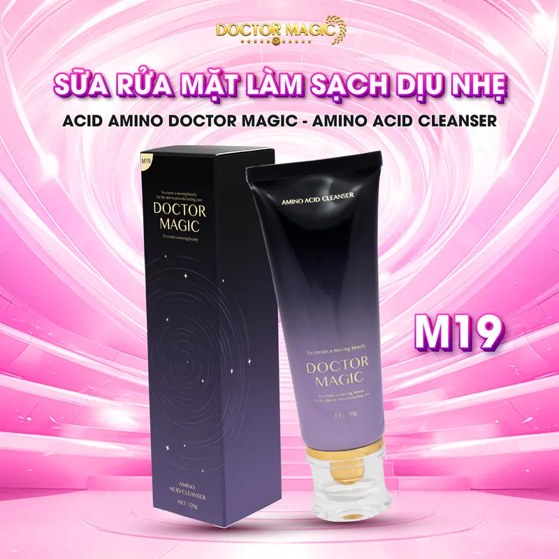 M19 - Sữa Rửa Mặt Làm Sạch Dịu Nhẹ Acid Amino Doctor Magic - Amino Acid Cleanser - 120g - Skincare 3