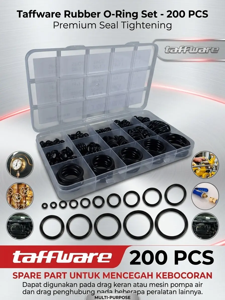Anti Bocor! Taffware O-Ring Seal Rubber Set - Karet Seal Multifungsi Segala Ukuran