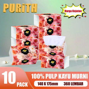 【Kemasan ekstra isi 】10Pcak Tisu 300 helai 3 ply tebal Wajah tisu murah facial tissue 100% pulp kayu murni murahgratis ongkir bisa cod  -PURITH