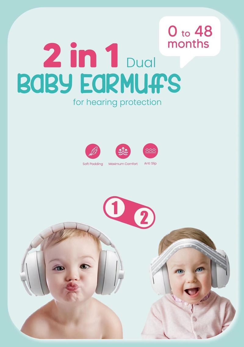 Product Introduction of [MOTTSS] VERSION 2 UP MUFFY BABY HEARING PROTECTION EARMUFFS EAR MUFF FOR TRAVEL TODDLERS AIRPLANE EVENTS CARS 1