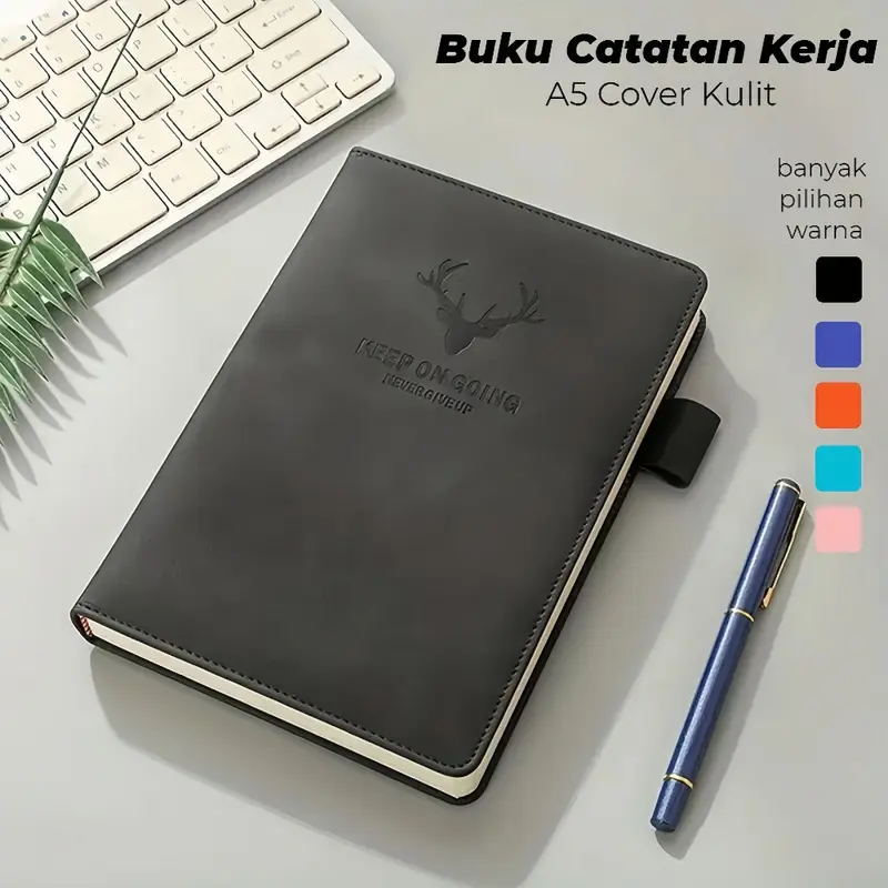 Buku Catatan A5 Tebal 100 Halaman – Jurnal Harian Cover Kulit untuk Bisnis, Kantor, dan Kuliah 0