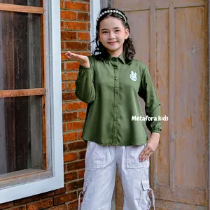 Lalena Kemeja Anak Rayon Twill Premium  Fashion Anak Motif Lucu  Atasan Anak Perempuan Kemeja Basic Anak Cewe