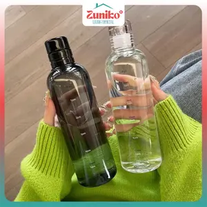 Zuniko Living | Botol Minum Aesthetic 500ml & 750ml Botol Olahraga Botol Bening Estetik Botol Transparan