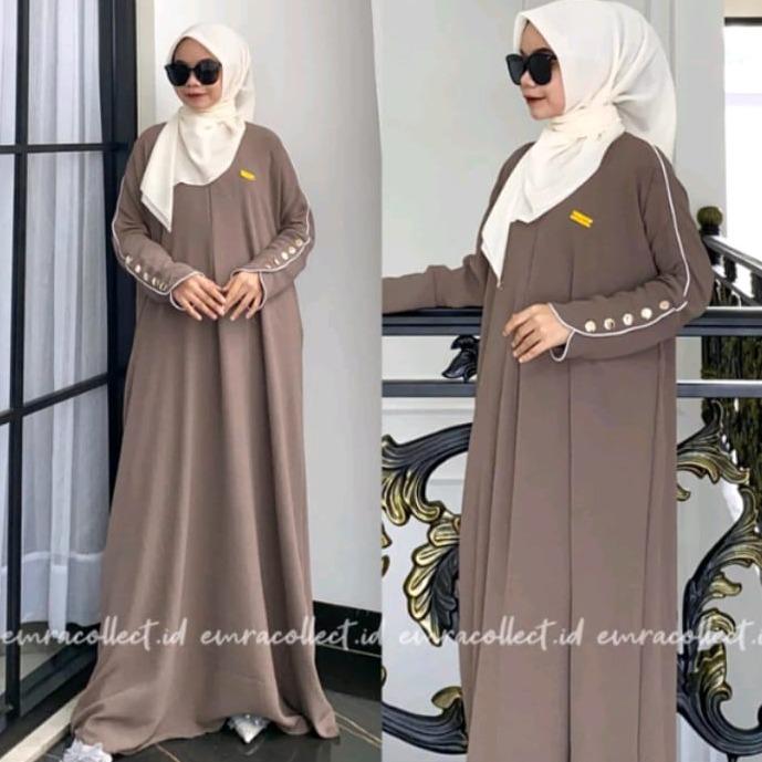 Gamis Abaya Habibah Crinkle Airflow // Gamis Inara Lebaran Wanita ...