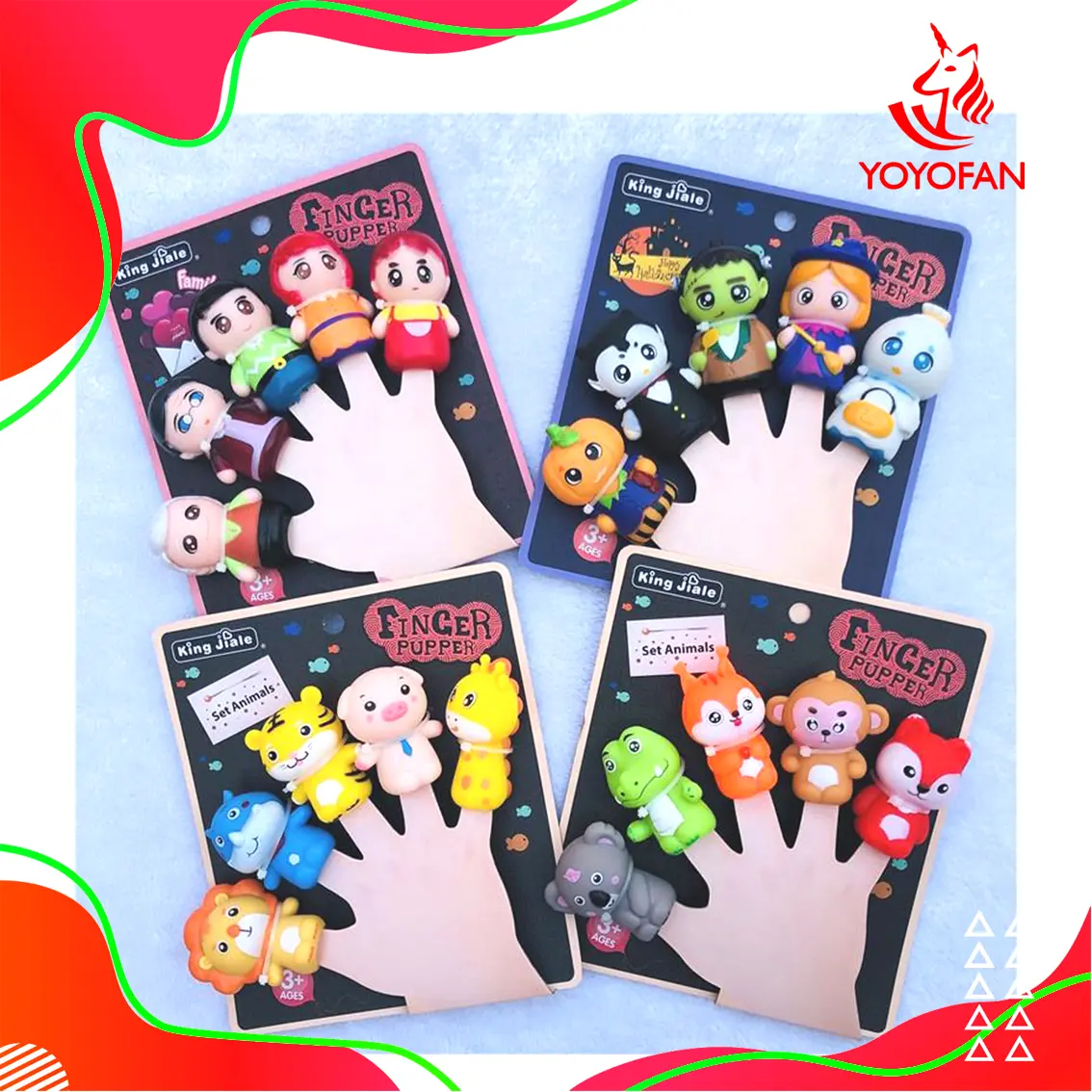 Mainan Soft Finger Puppet Jari Tangan Boneka 5 PCS / Finger Family Bahan full Karet