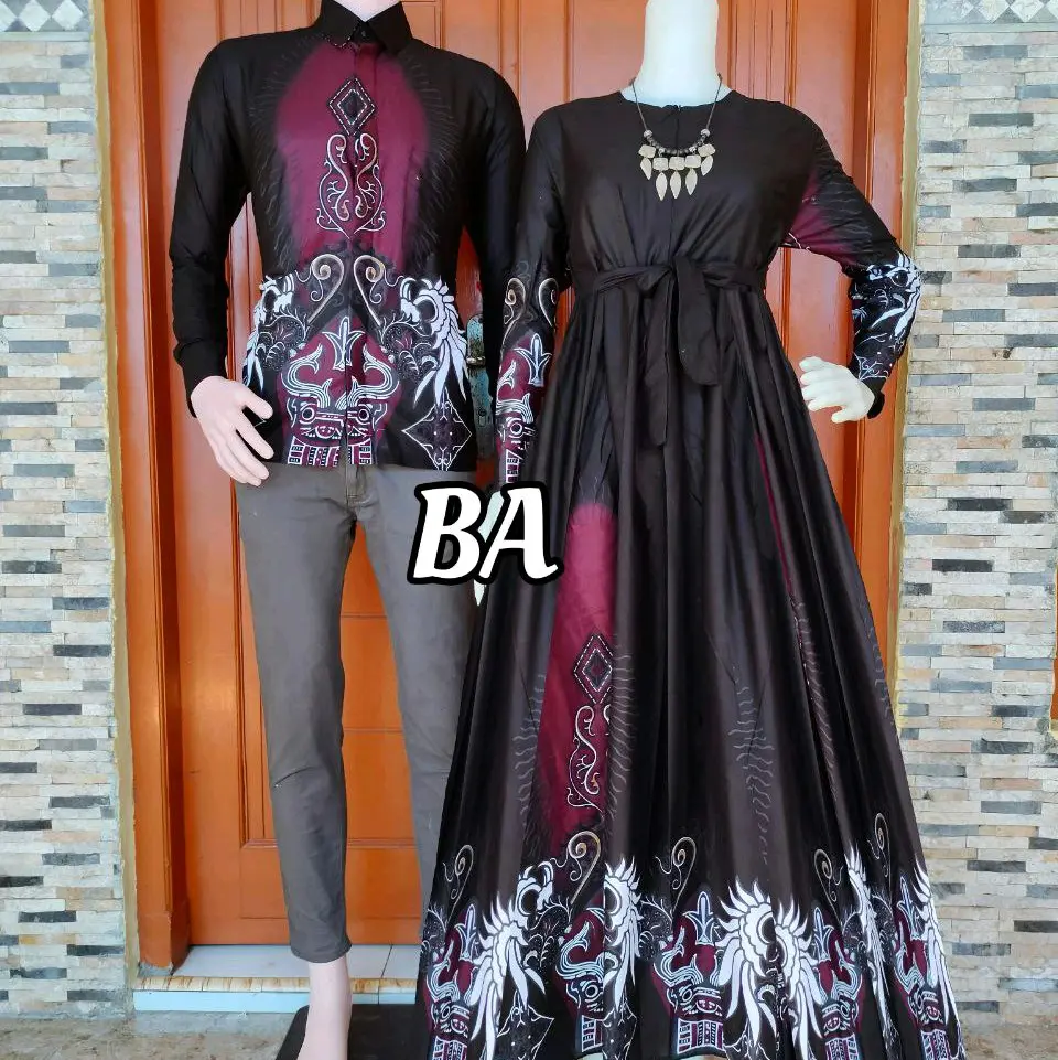 Gamis Batik Couple Suami Istri Pasangan