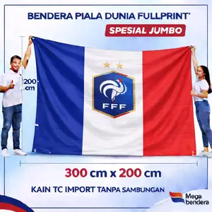 Bendera Francis Full printing FIFA Resmi dengan Logo FFF dan Desain Warna Merah Putih Biru