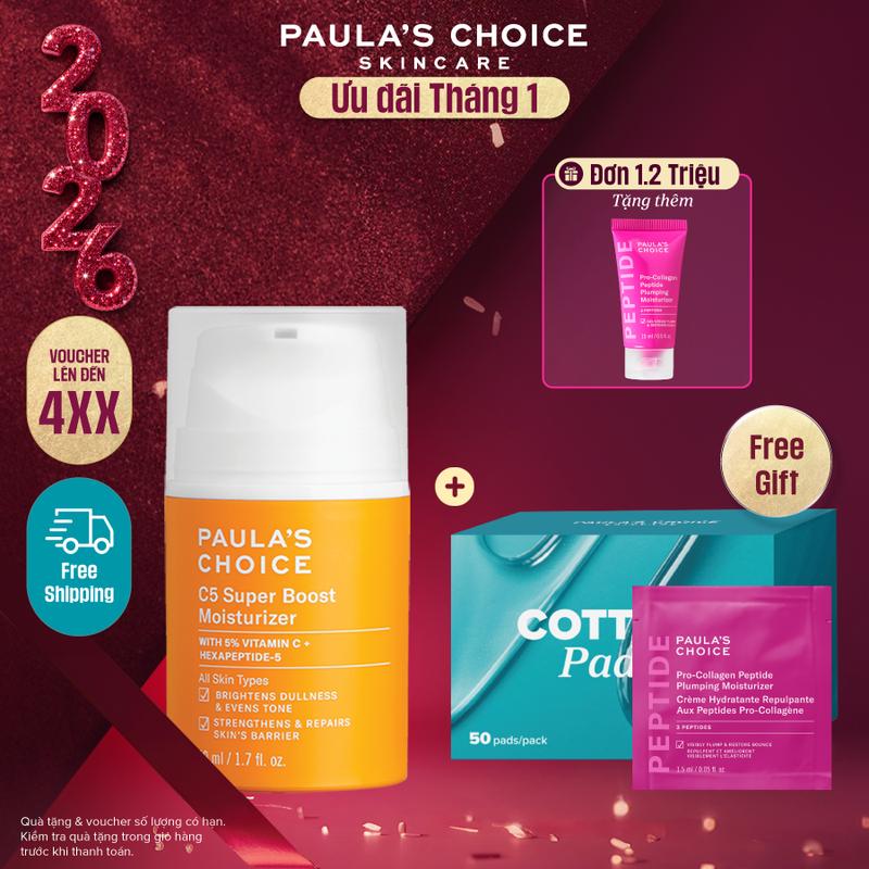  Kem dưỡng ẩm Vitamin C hỗ trợ làm sáng da và tăng sinh Collagen Paula's Choice C5 Super Boost Moisturizer 50ml 2900 