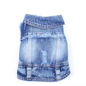 Dog Cat Jeans Jacket Blue Denim Coat Vest Pet Puppy Spring/Autumn Clothes Apparel 6 sizes - edge 5:4182