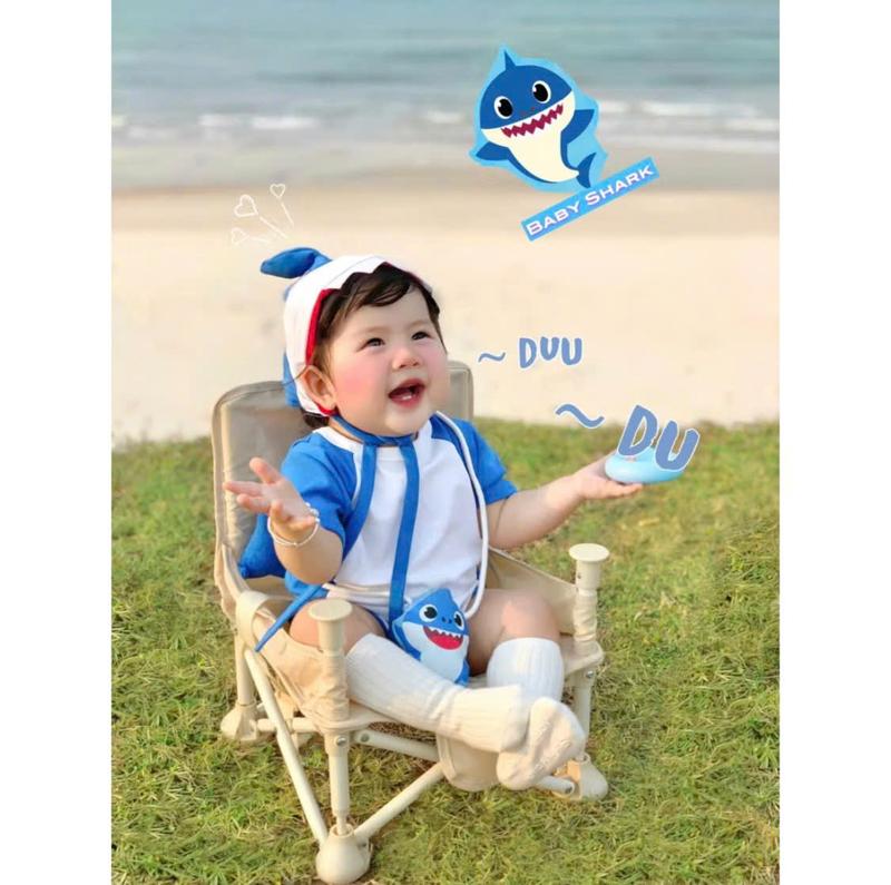 Set iki- body Sét body Baby Shark Cá Mập Xanh tặng kèm túi cho bé trai bé gái