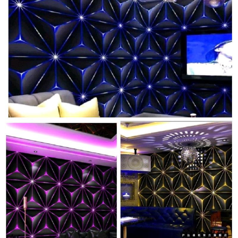 COD Wallpaper Sticker Dinding Kristal 3D Ungu Biru Kuning Dekorasi Ruangan Ruang Tamu Kamar Tidur Elegan Aesthetic Mewah Terjangkau motif 0