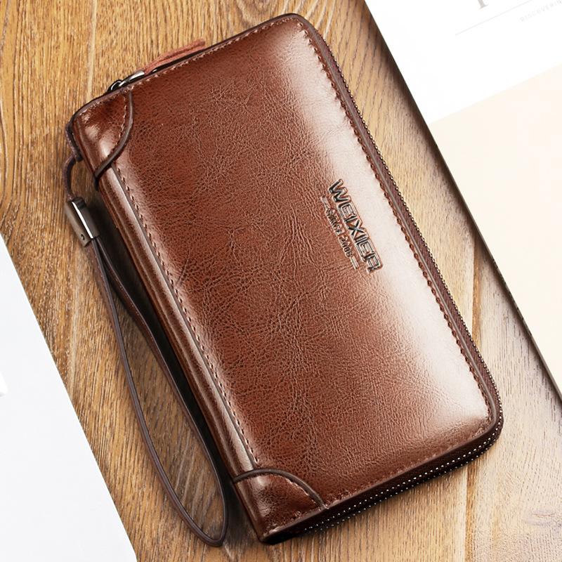 Dompet Panjang Pria Kulit Import Original Weixier Premium Waterproof Hand Clutch Bag Dengan Slot Kartu Kulit PU Berkualitas 1
