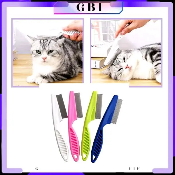 Grooming Sisir Kutu Kucing dan Telurnya dengan Serit Logam Gagang Panjang - Alis, Haircare 1