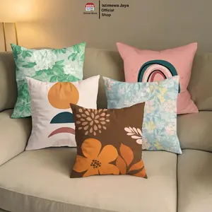 ISTIMEWA - Sarung Bantal Sofa Bundling Mix Isi 5 Pcs 40x40 C Cushion Cover Series Hemat Katun Polyster Micro Silk Resleting Motif 1 Sisi