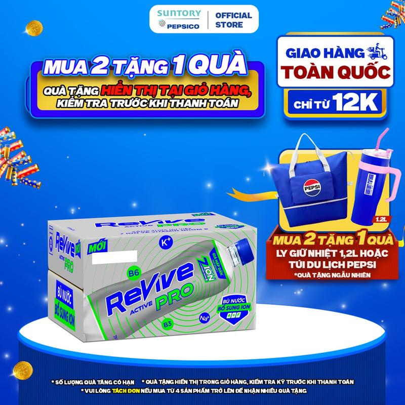 Thùng 24 Chai Nước Điện Giải Thể Thao Revive Active Pro Không Ga 450ml chai