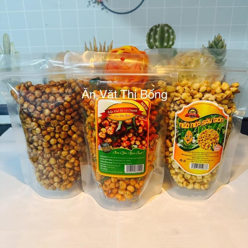 1KG Ngô Nếp Sấy Giòn ,Ngô Cay Khô Bò Lá Chanh,Ngô Cay Tẩm Vị Thơm Ngon Giòn Tan Ăn Là Mê