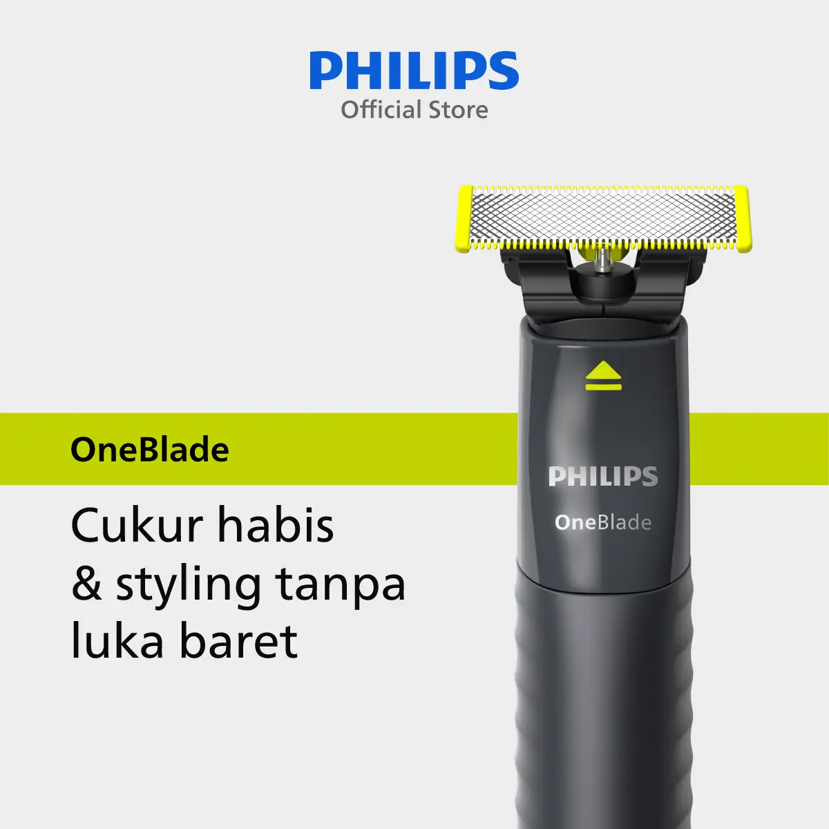 Philips | OneBlade | Alat Cukur Electric Hybrid Pria | Cukur dan Tata Tanpa Luka Baret | Handle | QP1424/10