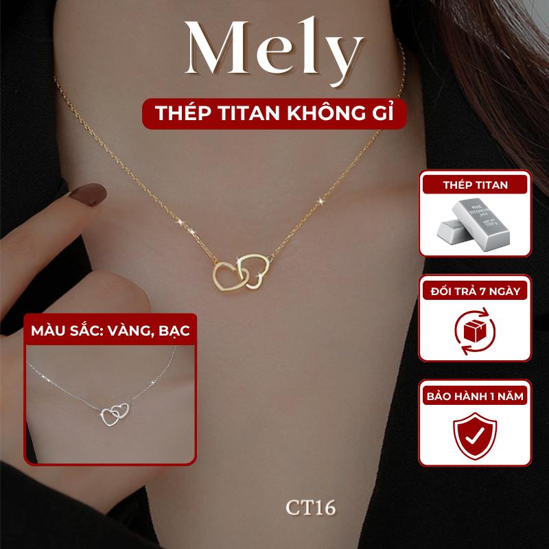 Dây chuyền Titan cao cấp không đen gỉ vòng cổ Trang Sức sợi mảnh hình tim đôi nữ tính Mely CT16