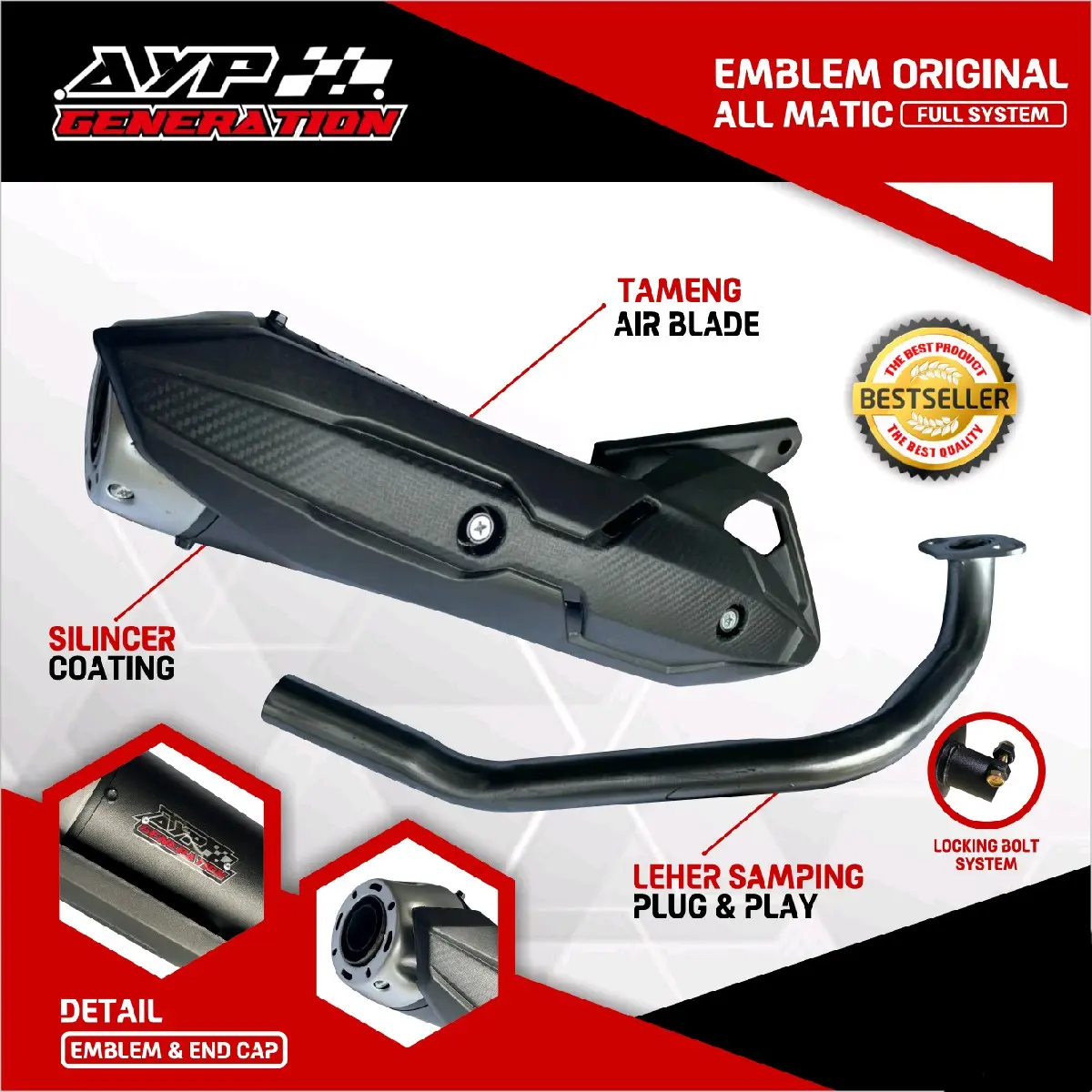KNALPOT BEAT TABUNG VARIO ORIGINAL AYP PRO SUARA NGEBASS ADEM Motor