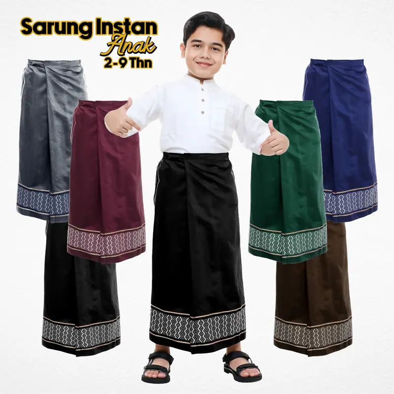 Sarung instan anak motif tenun songket umur 2 - 9 tahun 0