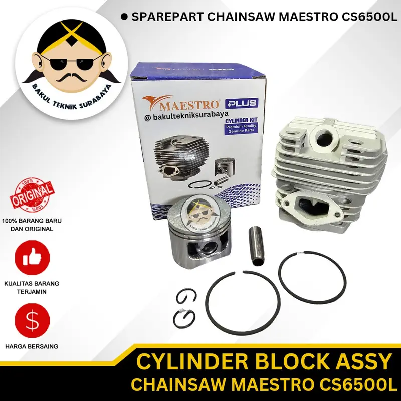 Cylinder Block Assy / Blok Seher Komplit Mesin Gergaji Chainsaw MAESTRO CS6500L PLUS 1
