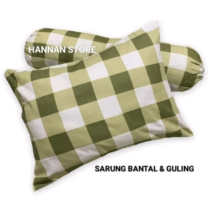 isi 6pcs Sarung Bantal Resleting & Sarung Guling Tali / Urung Bantal & Urung Guling bahan  Kain polymicro tidak pudar 1